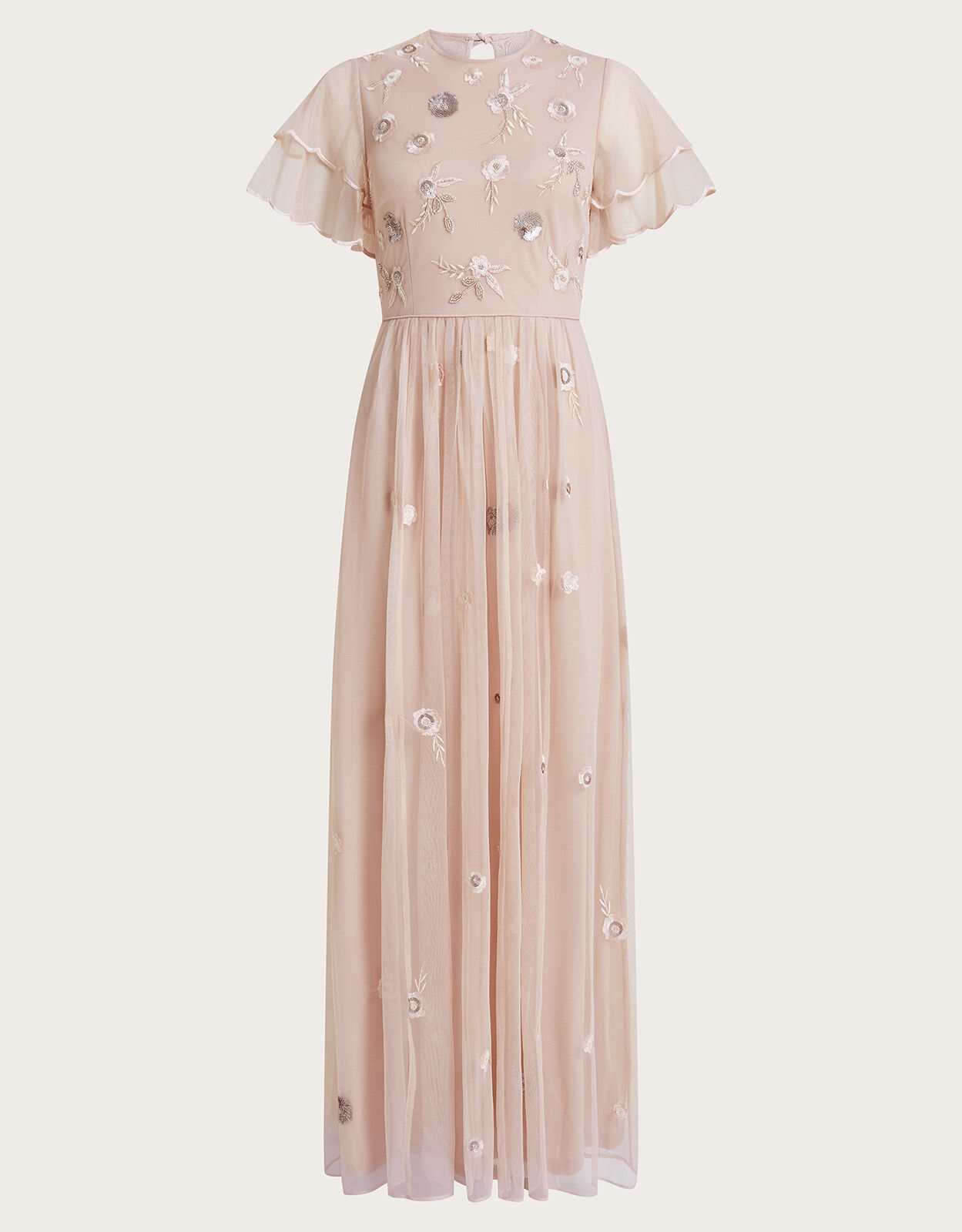 Catherine Embellished Maxi Dress Pink Evening Dresses Monsoon UK