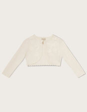 Baby 3D Petals Cardigan, Ivory (IVORY), large