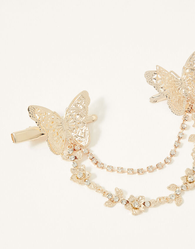Butterfly Diamante Paired Clips