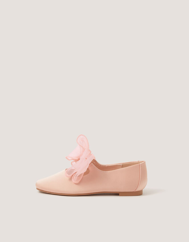 Organza Bow Ballet Flats, Pink (PINK), large