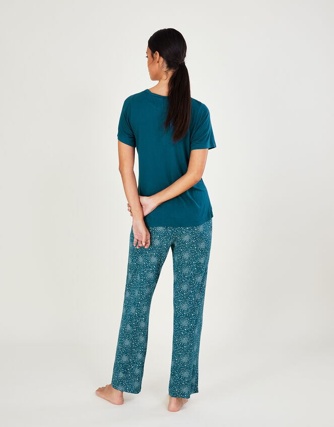 Star Placement Print Pyjama Set in LENZING™ ECOVERO™, Teal (TEAL), large