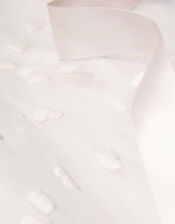 Heart Print Puff Organza Dress	, Ivory (IVORY), large