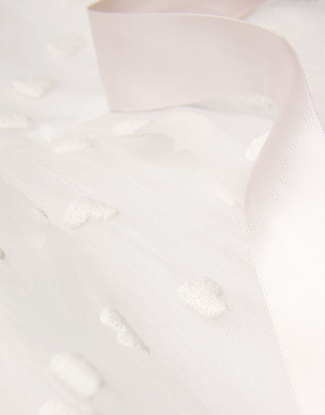 Heart Print Puff Organza Dress	, Ivory (IVORY), large
