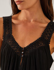 Rachel Sleeveless Culotte Jumpsuit, Black (BLACK), large