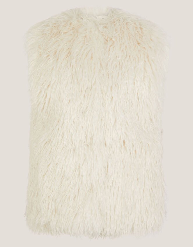 Maeve Shaggy Faux Fur Gilet, Ivory (IVORY), large