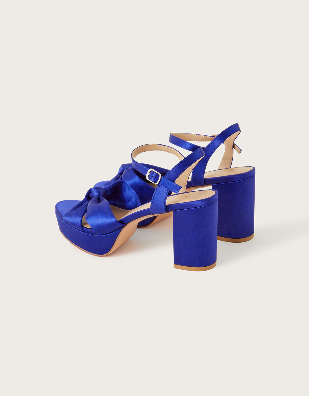 Blue top heeled sandals