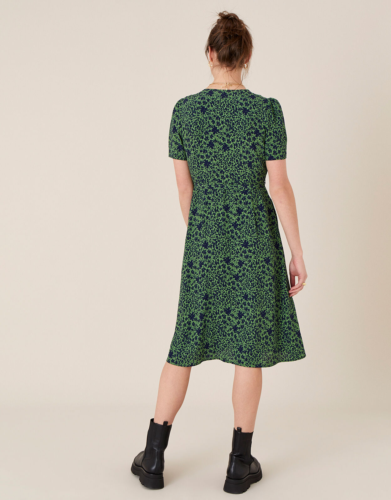 short green wrap dress