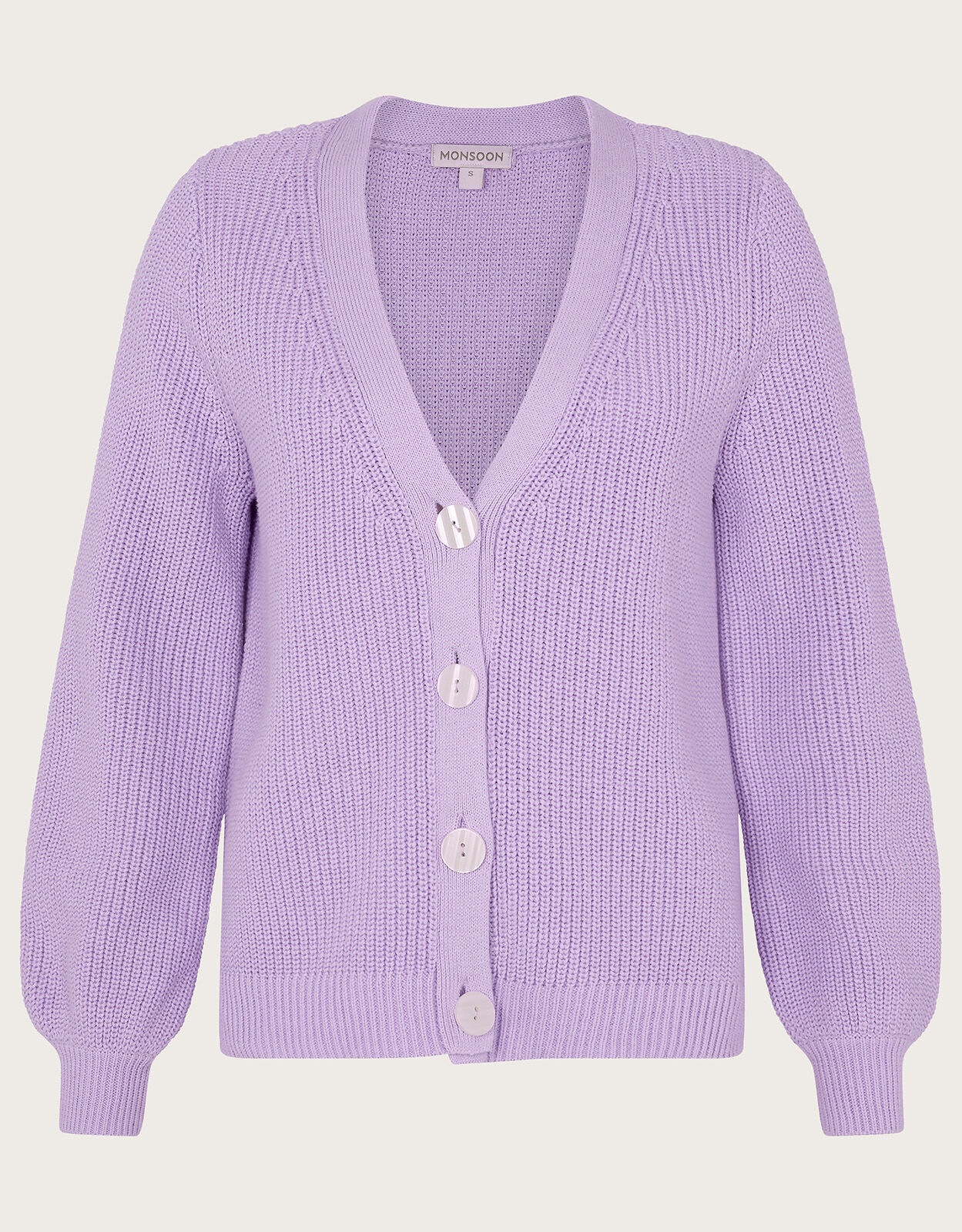 Ribbed Cardigan with Recylced Cotton Purple