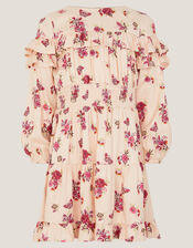 Butterfly Floral Frill Dress, Ivory (IVORY), large