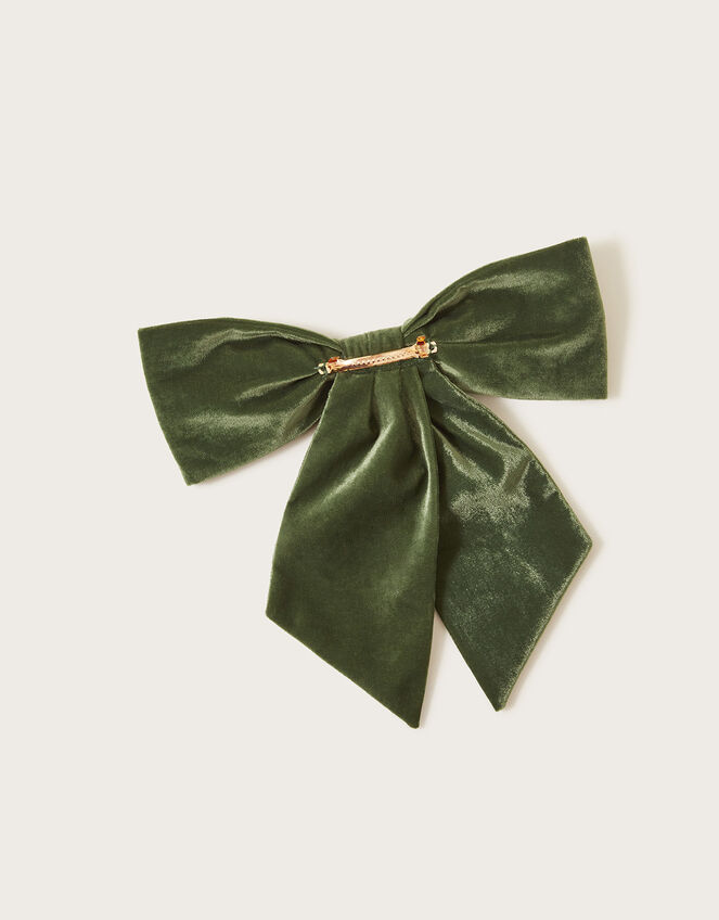 Velvet Bow Hair Clip, , large