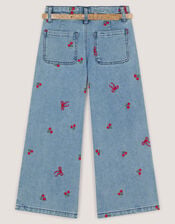 Mon Cheri Embroidered Jeans, Blue (BLUE), large