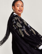 Fenix Embroidered Kimono, Black (BLACK), large