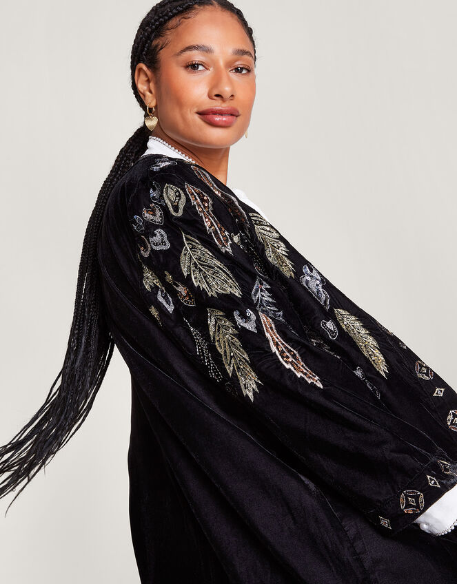 Fenix Embroidered Kimono, Black (BLACK), large