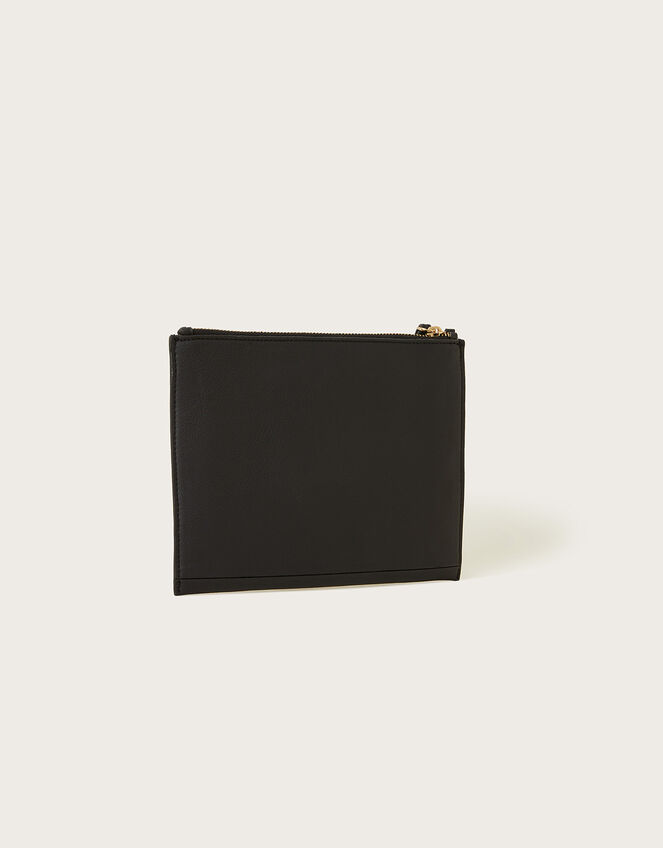 Leather Cactus Clutch Bag, , large