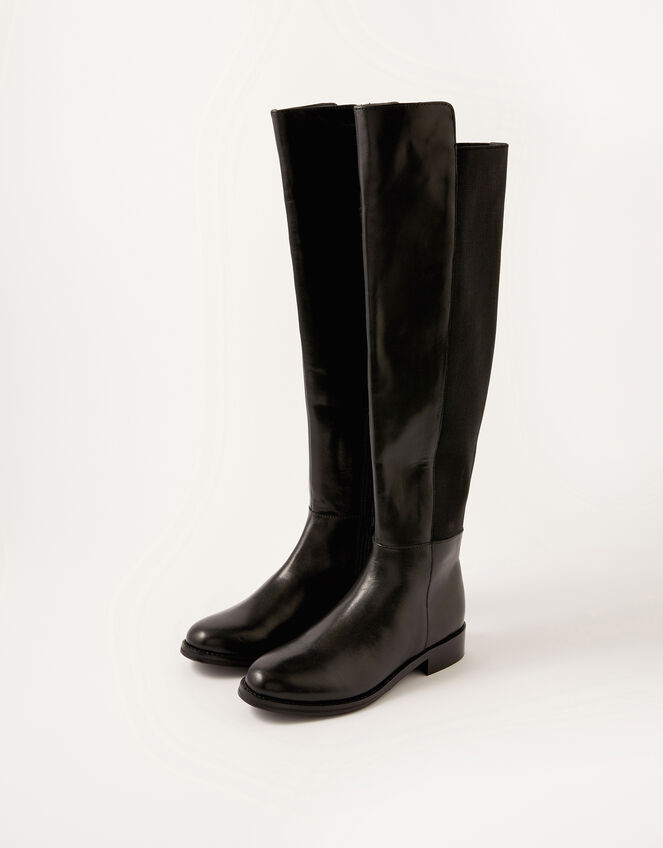 Olivia Leather Over-the-Knee Boots Black