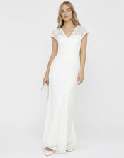 Nellie Floral Lace Bridal Dress, Ivory (IVORY), large
