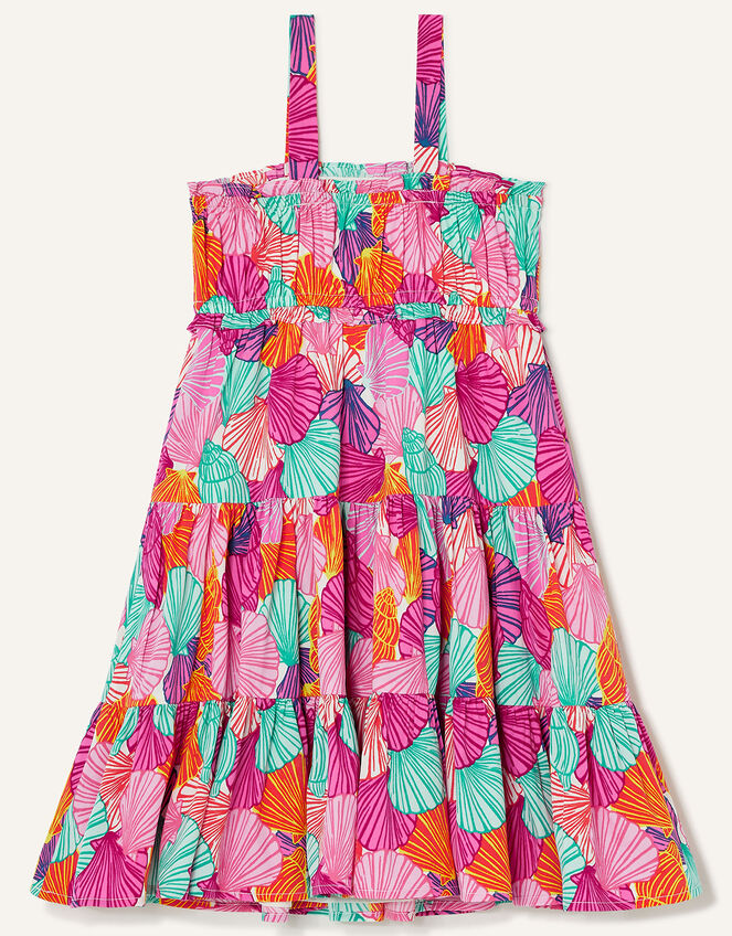 Seashell Tiered Strappy Dress, Pink (PINK), large