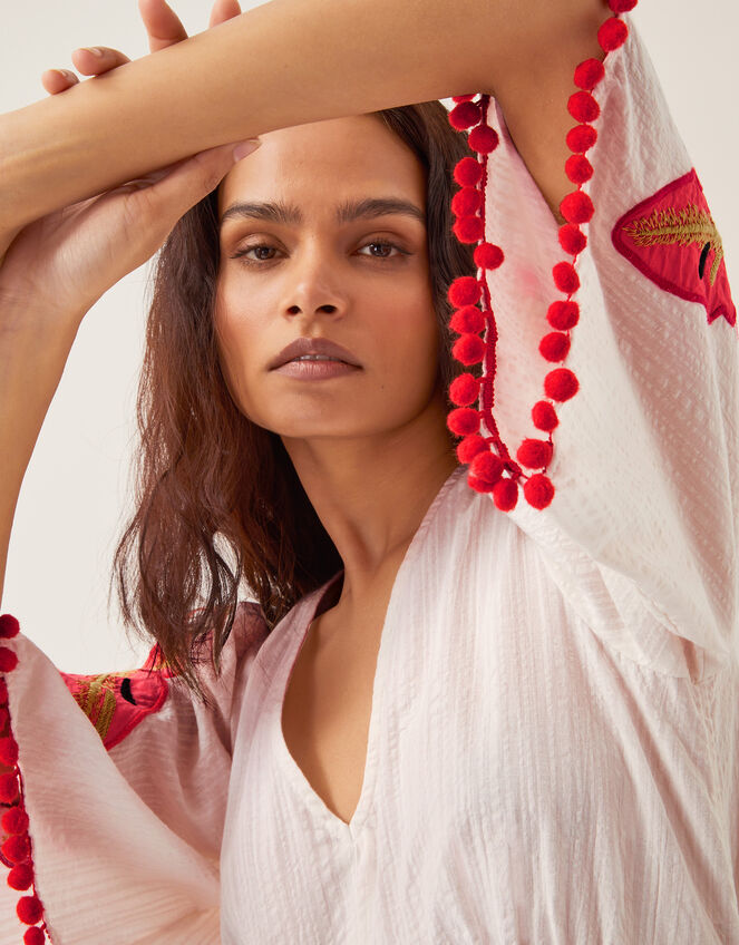 Cerse Leaf Print Maxi Dress, White (WHITE), large