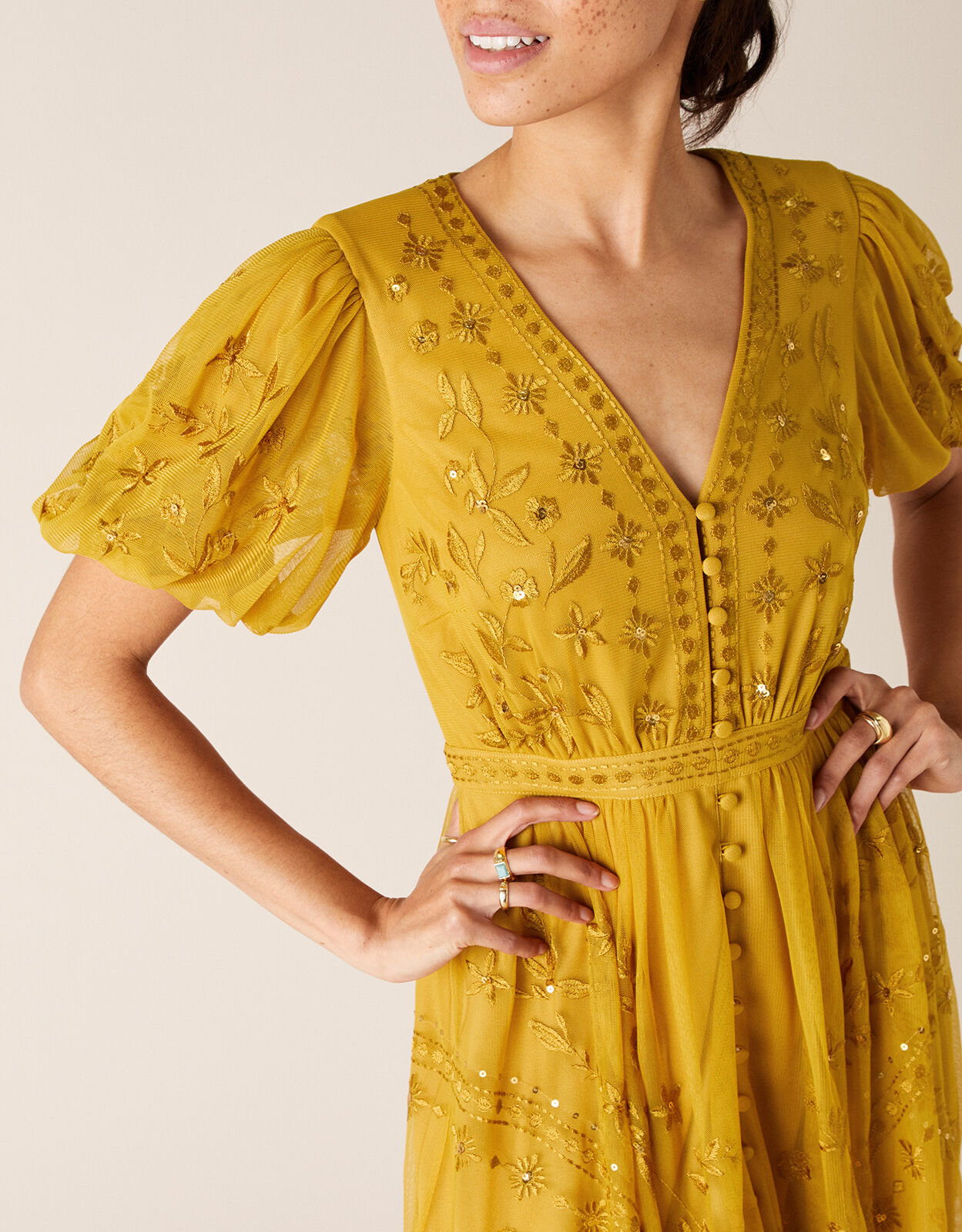 Monsoon hotsell mustard dress