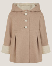 Baby Bunny Hooded Coat, Camel (OATMEAL), large