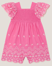 Baby Broderie Romper , Pink (PINK), large