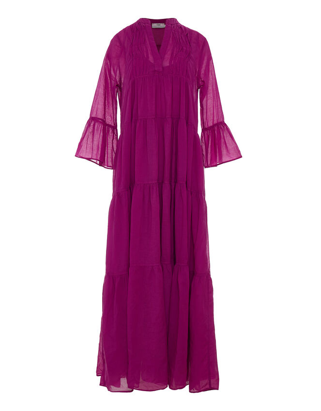 Devotion Twins Ocean Voile Maxi Dress, Pink (MAGENTA), large