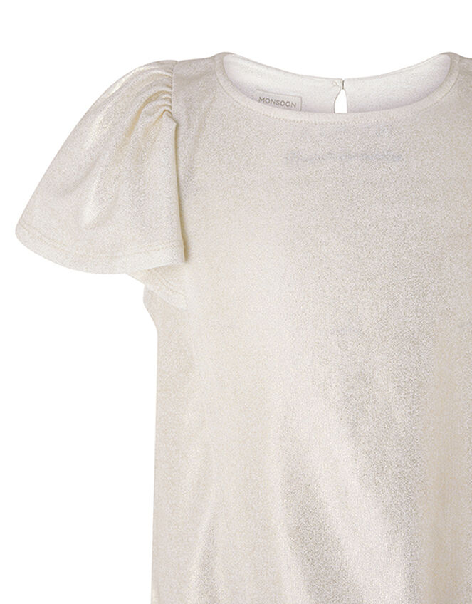 Gold Shimmer Frill T-shirt, Gold (GOLD), large
