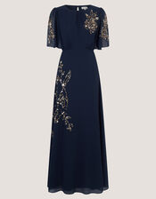 Skyler Floral Embellished Maxi Dress, Blue (NAVY), large