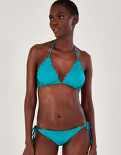 Scallop Bikini Top with Recycled Polyester, Blue (TURQUOISE), large