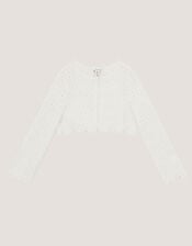 Carmela Crochet Long Sleeve Cardigan , Ivory (IVORY), large