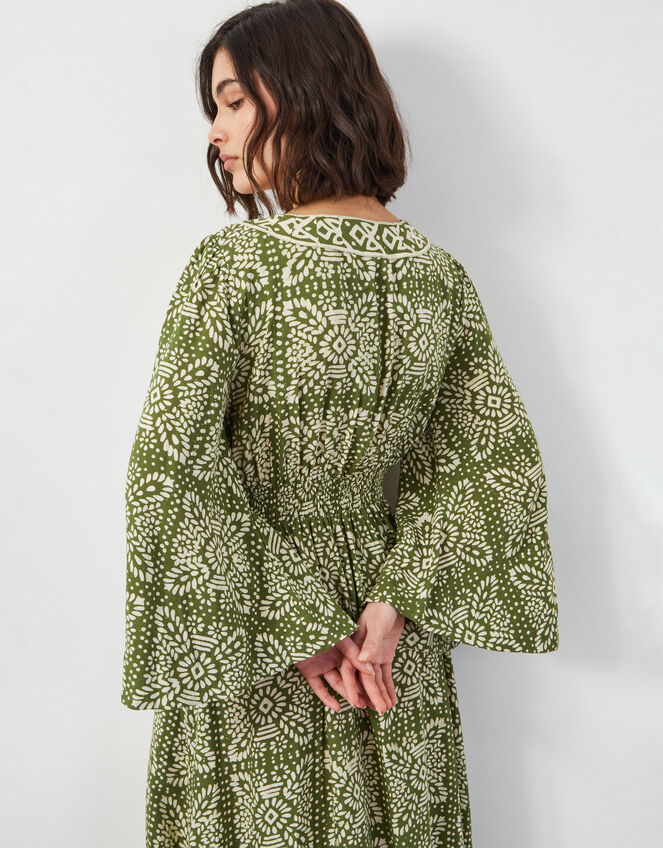East Ashley Batik Maxi Dress, Green (GREEN), large