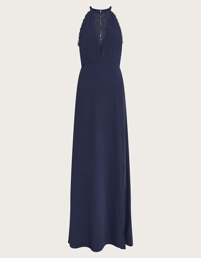 Jackie Lace Halter Dress, Blue (NAVY), large