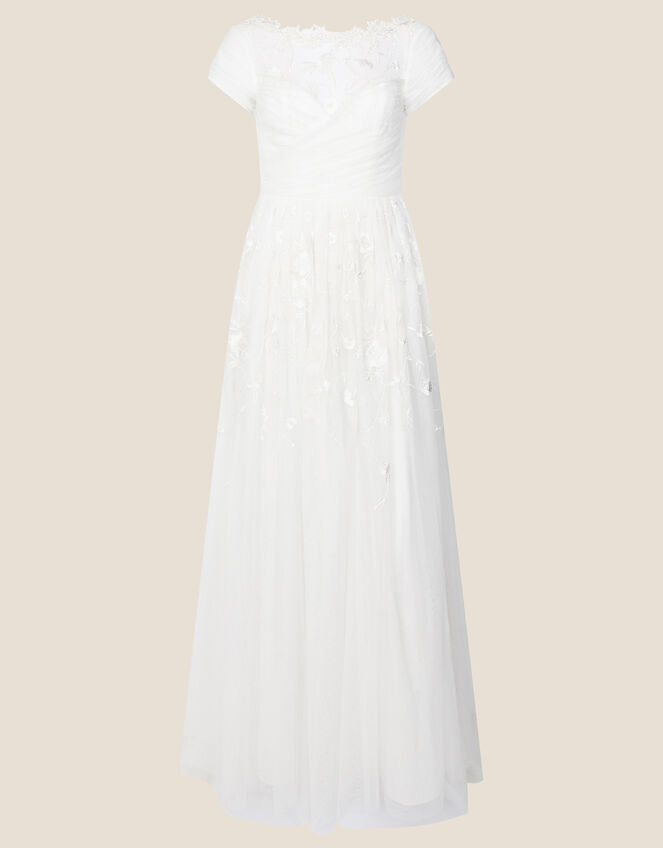 Sylvia Embroidered Bridal Dress, Ivory (IVORY), large
