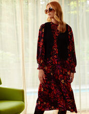Floral Smock Dress, Blue (NAVY), large