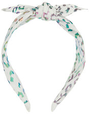 Colourful Leopard Knotted Headband, , large