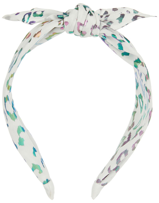 Colourful Leopard Knotted Headband, , large