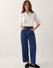 Meesha Frill Short Sleeve Shirt , Ivory (IVORY), large