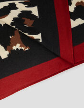 Leopard Print Border Scarf, , large