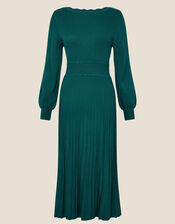 Scallop Neck Dress, Teal (TEAL), large