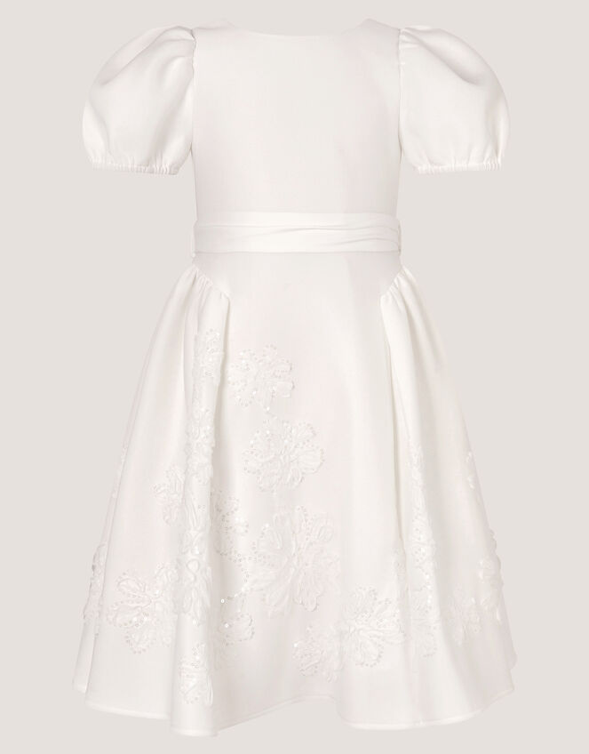 Josie Embellished Puff Sleeve Party Dress, Ivory (IVORY), large