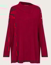 Beth Button Detail Jumper, Red (RED), large