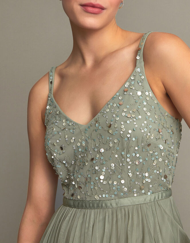 Autumn Embellished Maxi Dress, Green (GREEN), large