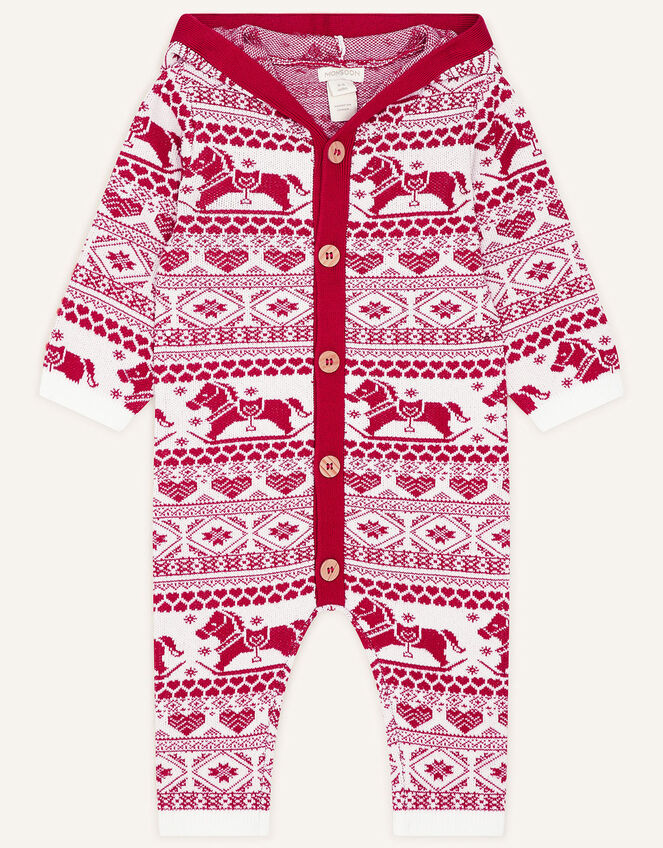 Newborn Rocking Horse Sleepsuit, Red (RED), large