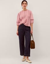 Lorna &frac34; Sleeve Lace Top, Pink (PINK), large