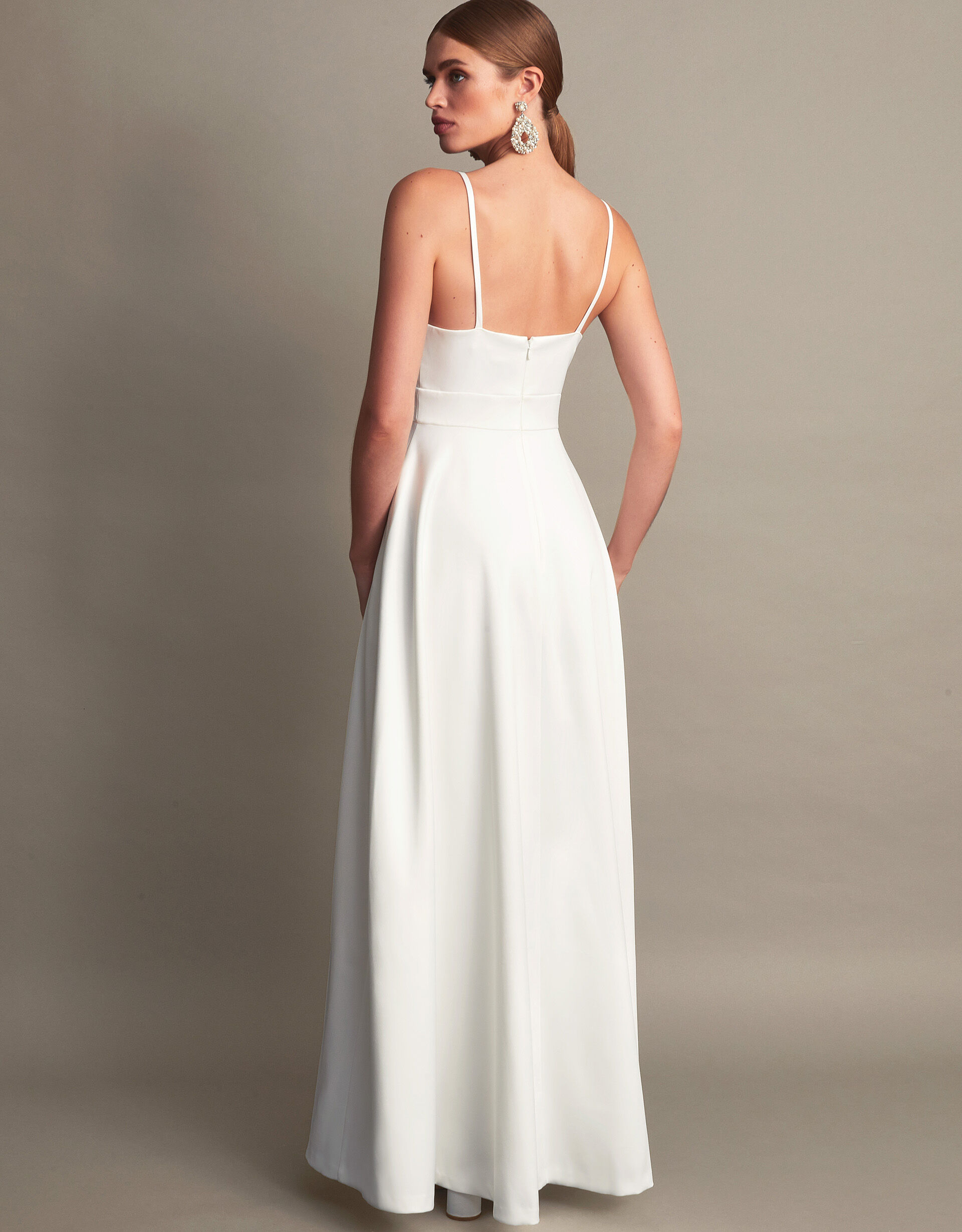 Sofia Dress in White Ivory Satin