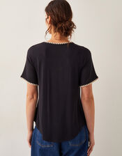 Tilly Trim Jersey T-Shirt , Black (BLACK), large