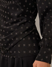 Margo Hotfix Long Sleeve Blouse, Black (BLACK), large