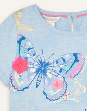 Butterfly T-Shirt in Organic Cotton, Blue (BLUE), large