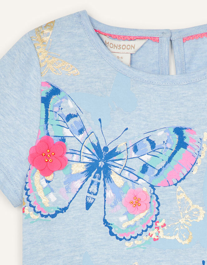 Butterfly T-Shirt in Organic Cotton, Blue (BLUE), large