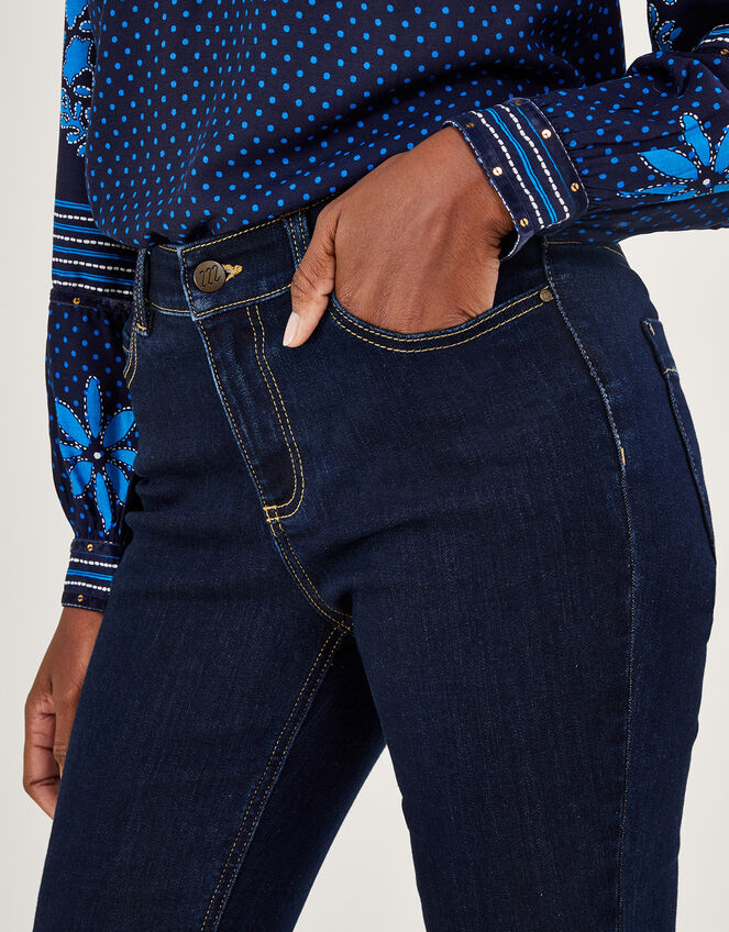 Idabella Crop Skinny Jeans with Recycled Polyester	, Blue (INDIGO), large